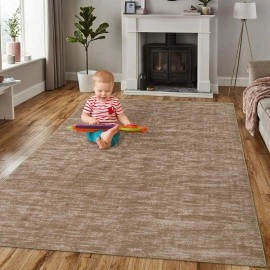 RUGSREAL 9x12 Solid Area Rug for Living Room Bedroom Machine Washable Area Rug Indoor Non-Slip Large Carpet Contemporary Area Rug for Home Office, Taupe