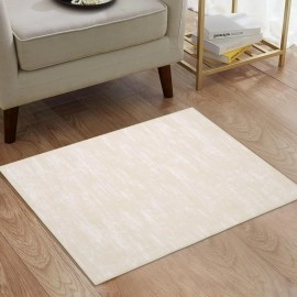 RUGSREAL Small Contemporary Area Rug Modern Solid Indoor Throw Carpe Machine Washable Non-Slip Low-Pile Area Rug for Living Room Bedroom Laundry, 2' x 3' Cream-White