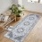RUGSREAL Boho Washable Runner Rug 2x6 Washable Hallway Runner Entry Throw Area Rugs Vintage Floral Carpet Runner Non-Slip Non-Shedding Kitchen Mat for Living Room Bedroom Kitchen Grey